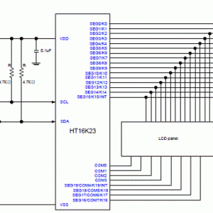 HoltekHT16K2320x4（16x8）LCD控制器驱动方案