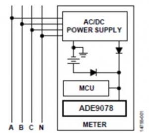 ADE9078用于无电压检测的低功耗模式