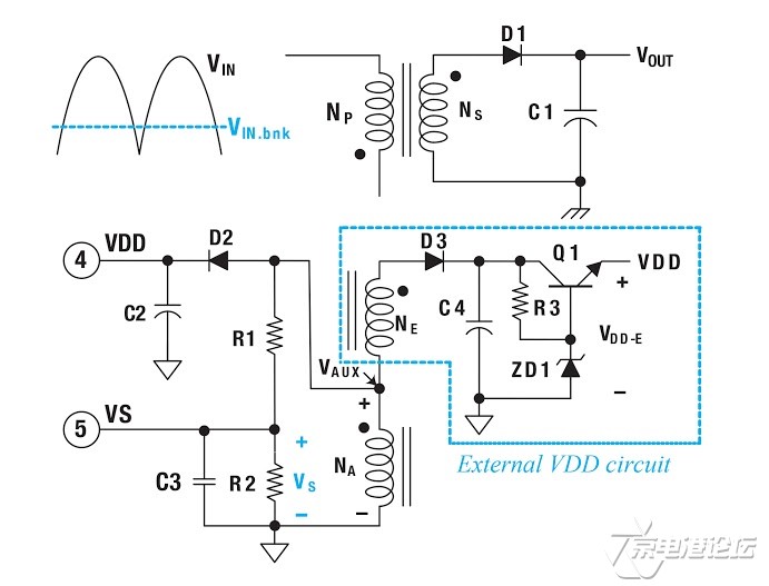 图 3. 实现较宽输出电压范围的 VS 电路
